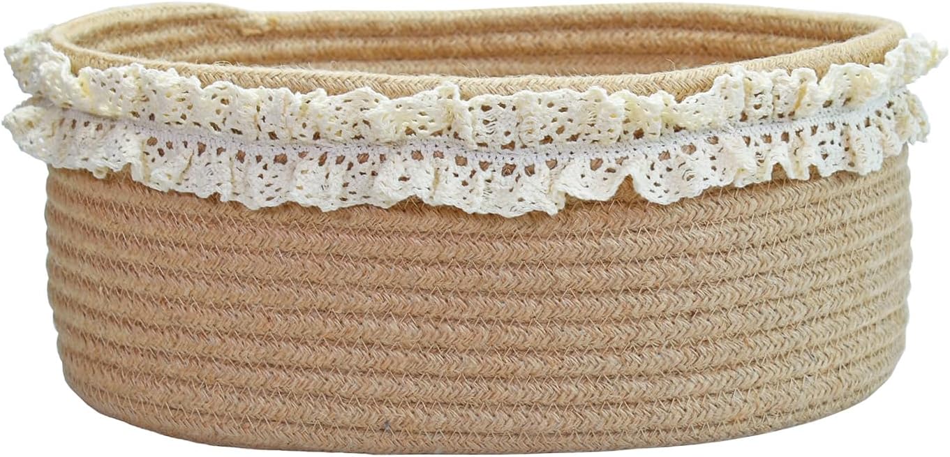 Baby Products In - Small Brown Jute Woven Storage Basket
