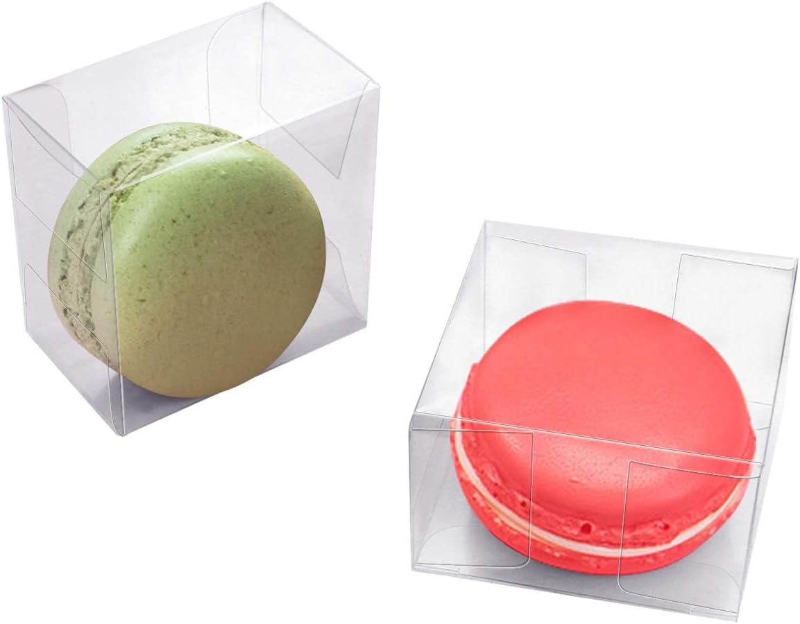 Baby Products In - 100 Pack Clear Plastic Macaron Boxes