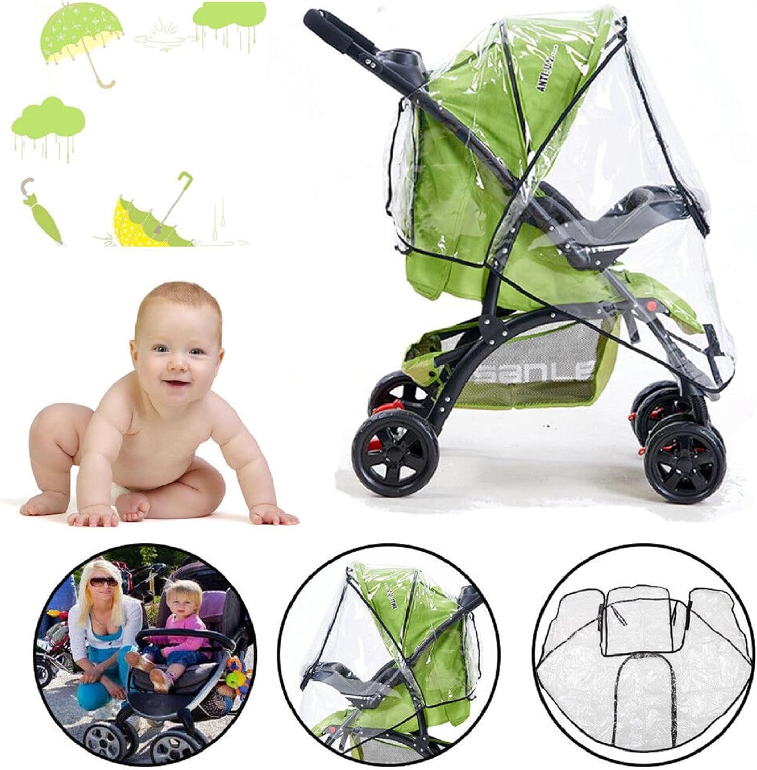 Baby Stroller Rain Cover, Univ - Stroller Rain Cover 评论和价格