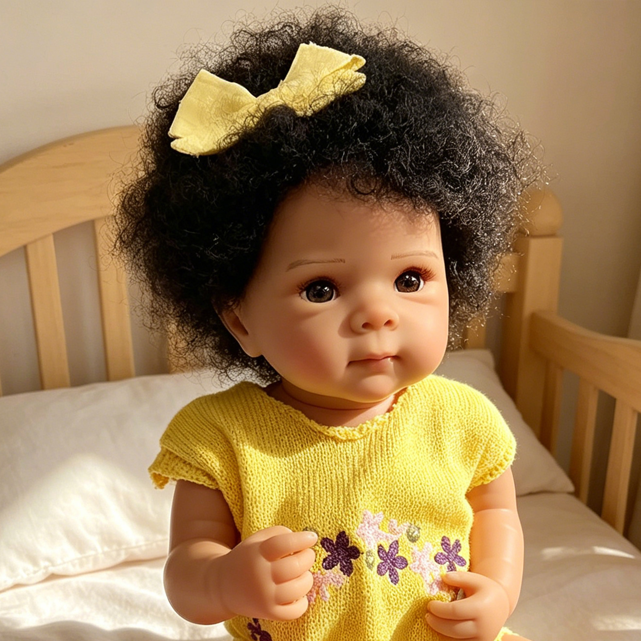 19inch Reborn Doll Dark Skin F - Baby Products For Curly Hair 评论和价格
