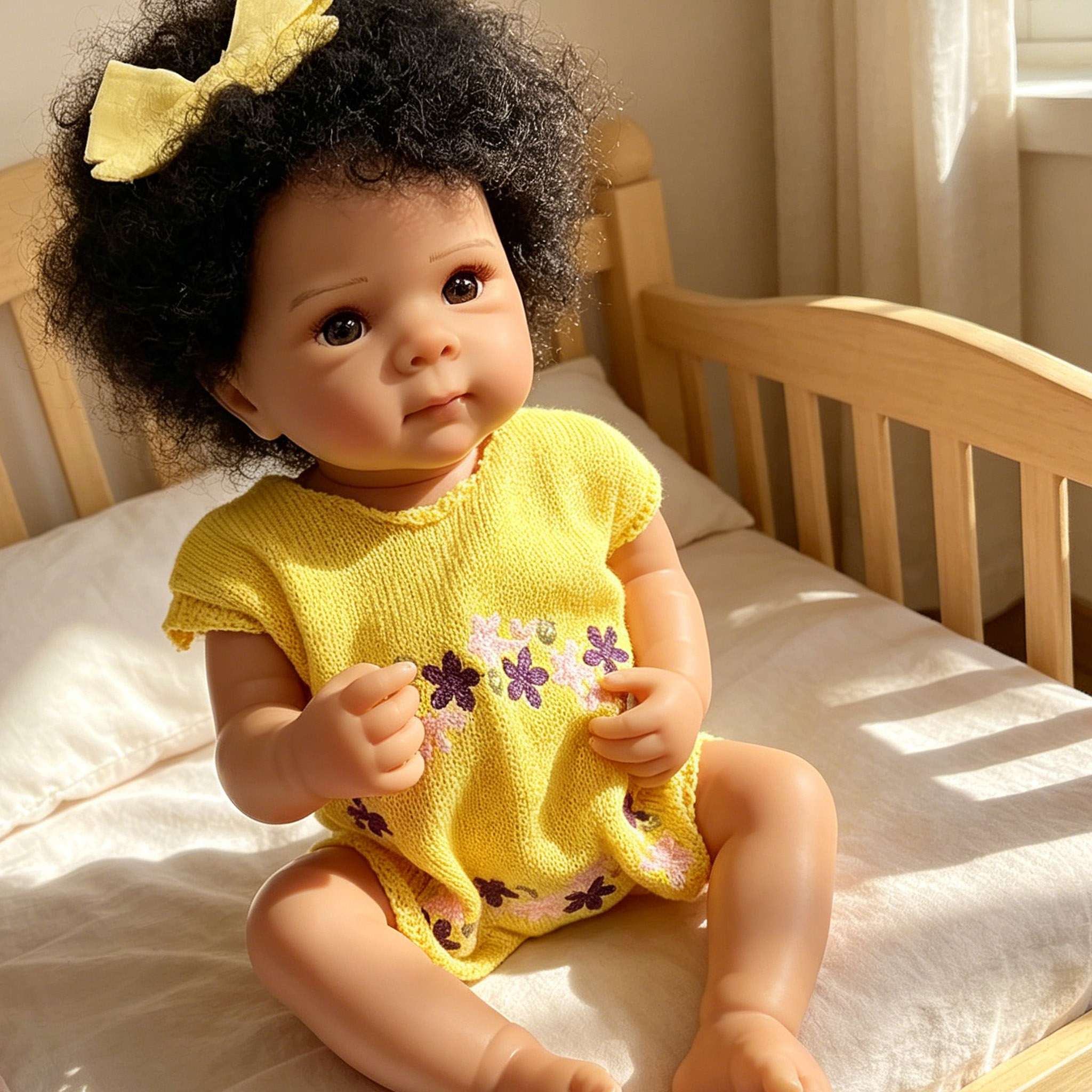 19inch Reborn Doll Dark Skin F - Baby Products For Curly Hair 评论和价格