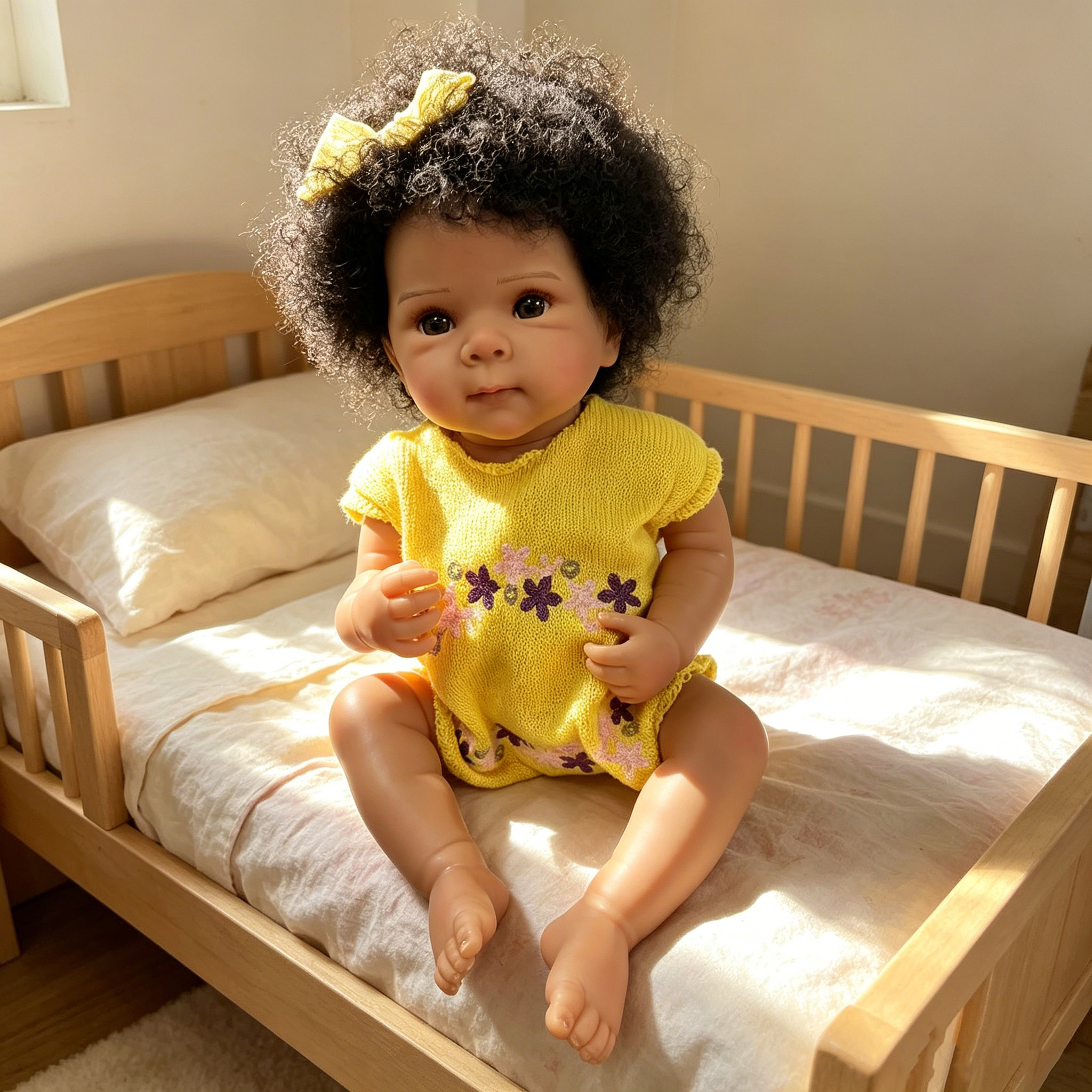 19inch Reborn Doll Dark Skin F - Baby Products For Curly Hair 评论和价格
