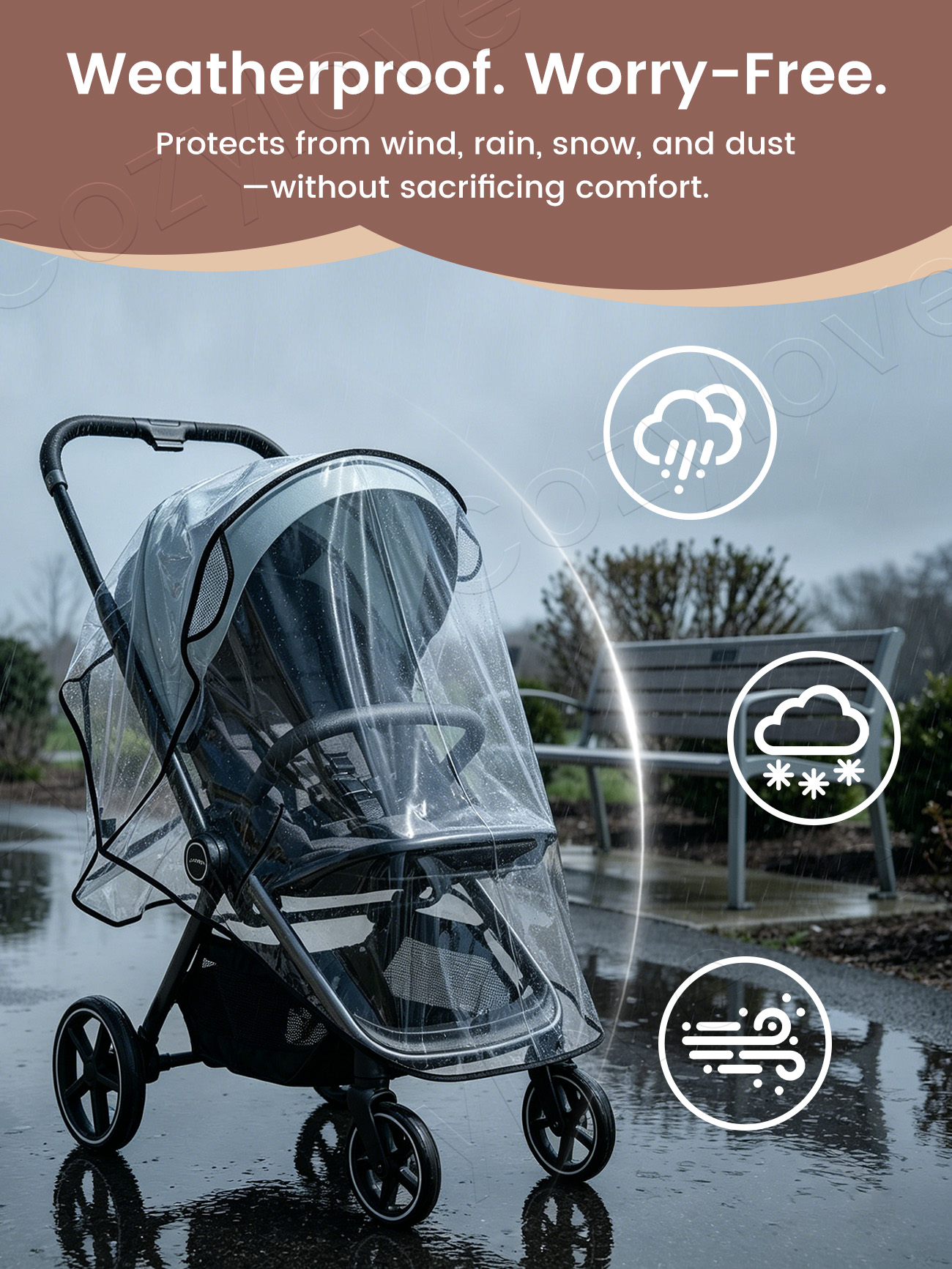 Universal Stroller Rain Cover  - Stroller Rain Cover 评论和价格