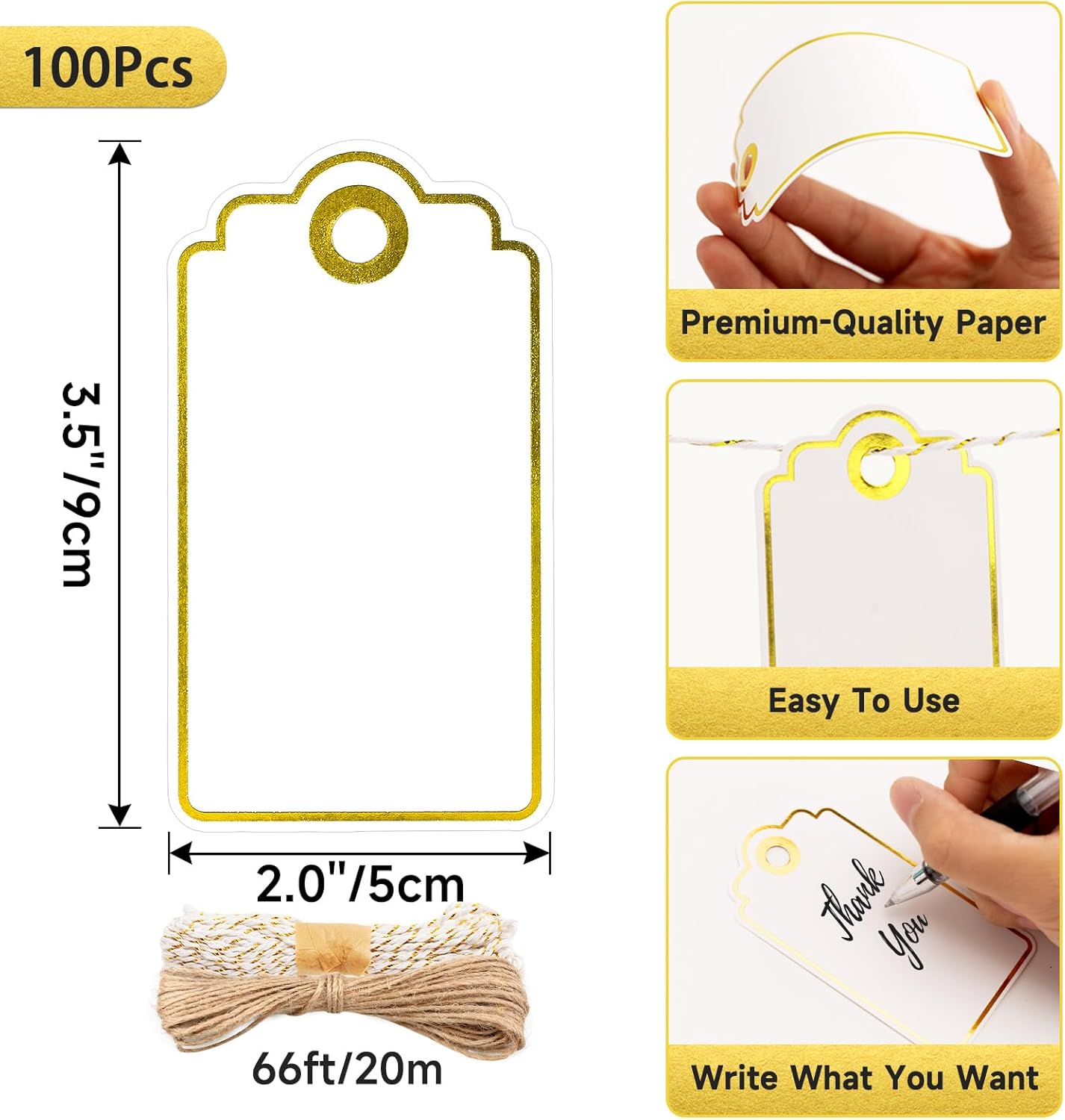 Gold Foil Gift Tags with Strin - Baby Products In 评论和价格