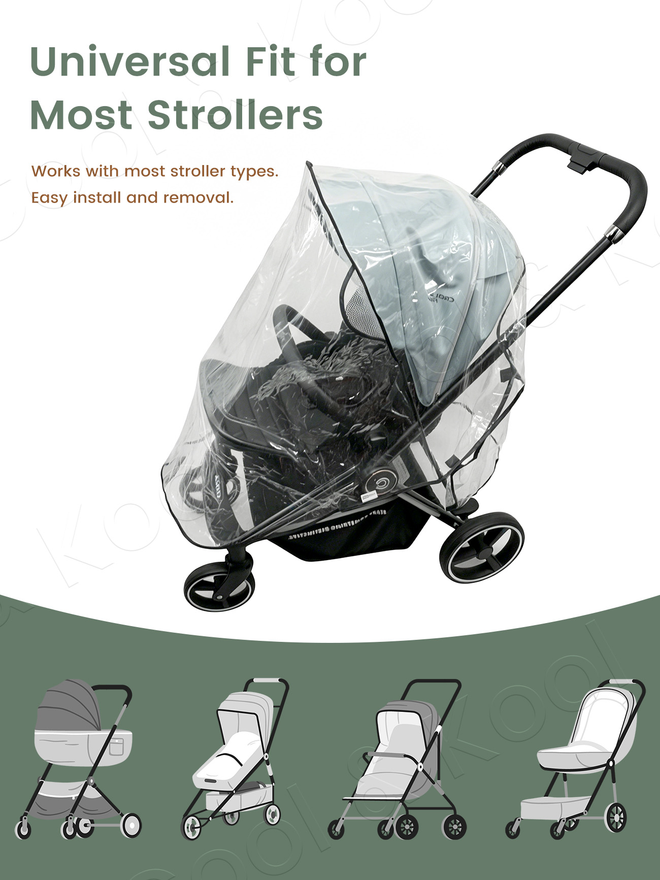 Universal Waterproof & Windpro - Stroller Rain Cover 评论和价格
