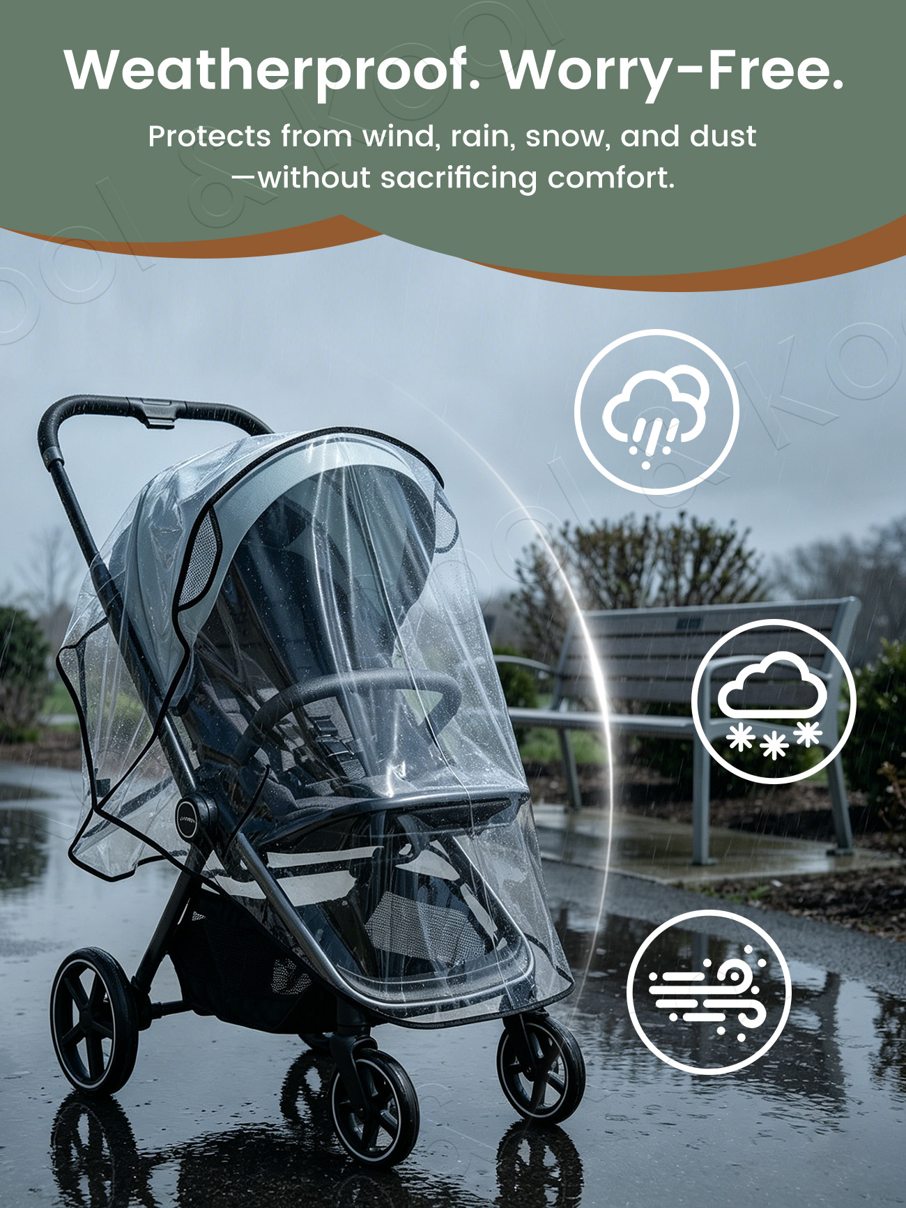 Universal Waterproof & Windpro - Stroller Rain Cover 评论和价格