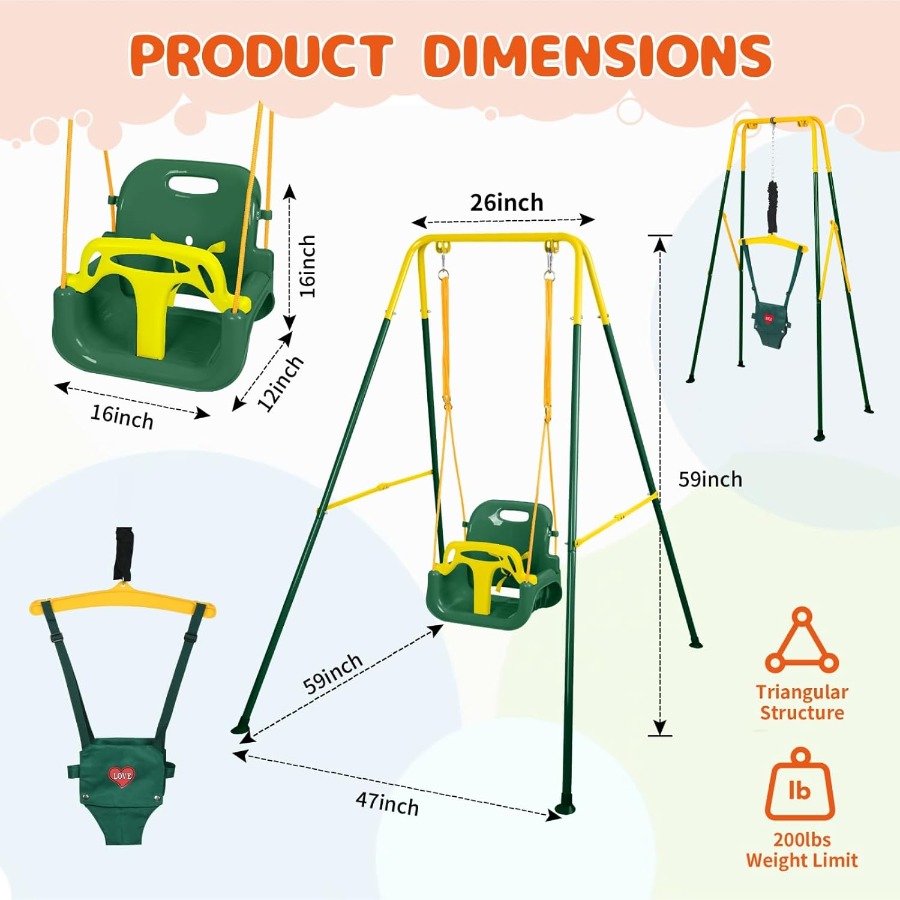Toddler Swing Set and Baby Jum - Baby Swing Bouncer 评论和价格