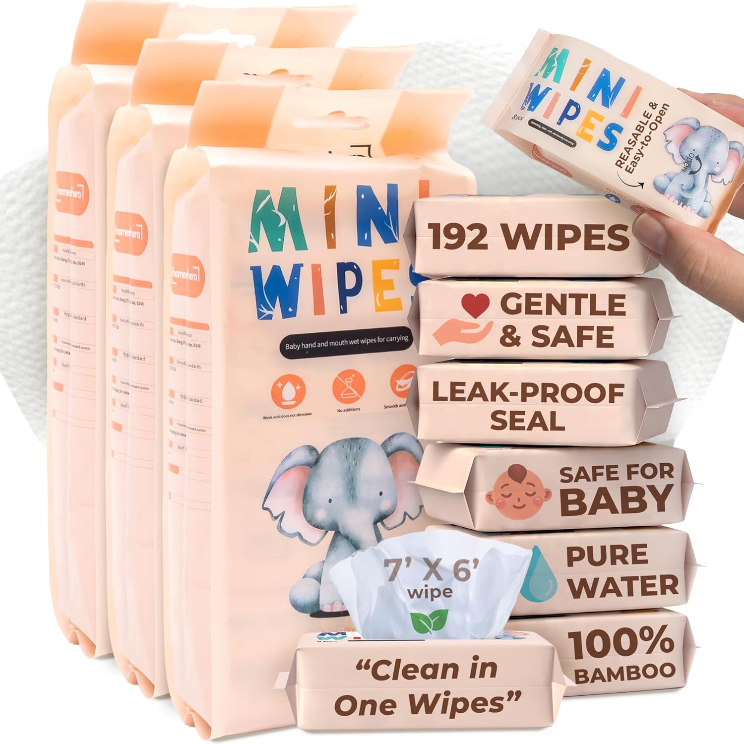 24 Pack Travel Baby Wipes, 192 - Baby Products In 评论和价格