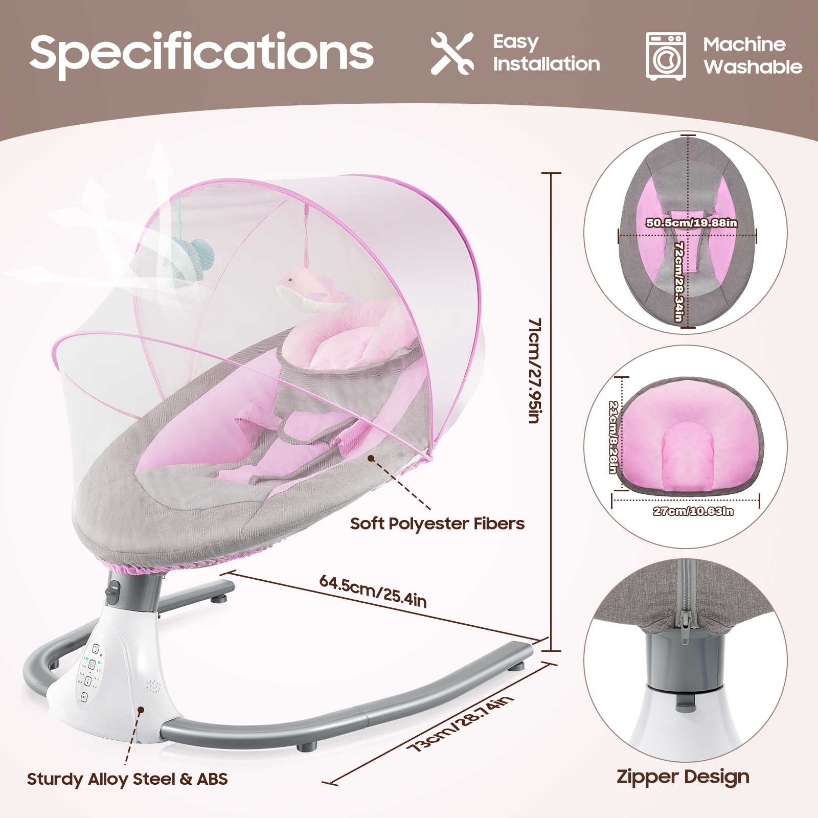 Baby Swings for Infants, Infan - Baby Swing Bouncer 评论和价格