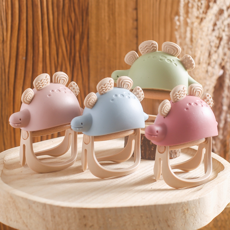 Baby Silicone Teether Dinosaur - Teething Mitten Baby 评论和价格