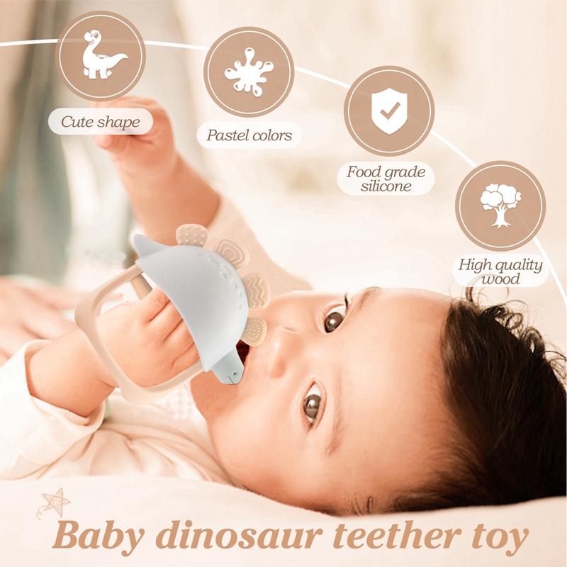 Baby Silicone Teether Dinosaur - Teething Mitten Baby 评论和价格